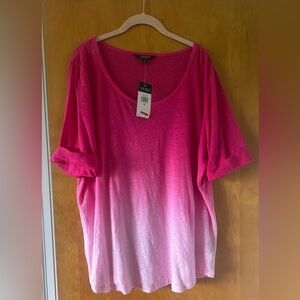 New Lauren Ralph Lauren Pink Ombre Scoop Neck Women’s plus 2XL Top